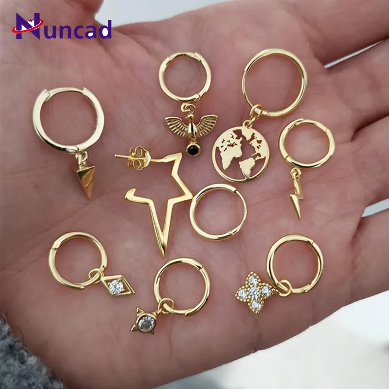 Золотые серьги кольца маленькие для женщин маленький серебряный обод кольцо