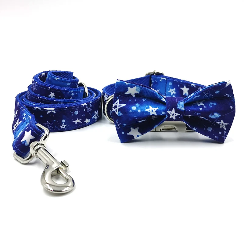 Регулируемый ошейник для собак регулируемый поводок темно синего цвета с