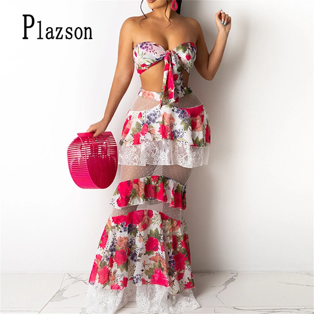 

Женский пляжный комплект из двух предметов, комплект из двух предметов: кроп-топ с длинным рукавом и длинное облегающее платье