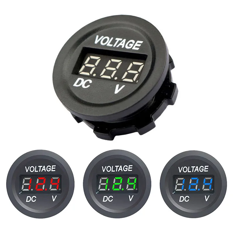 

LED Digital Panel Voltmeter Display Electric Voltage Meter Volt Tester Waterproof For Car Motorcycle Boat ATV Truck DC 12V-24V
