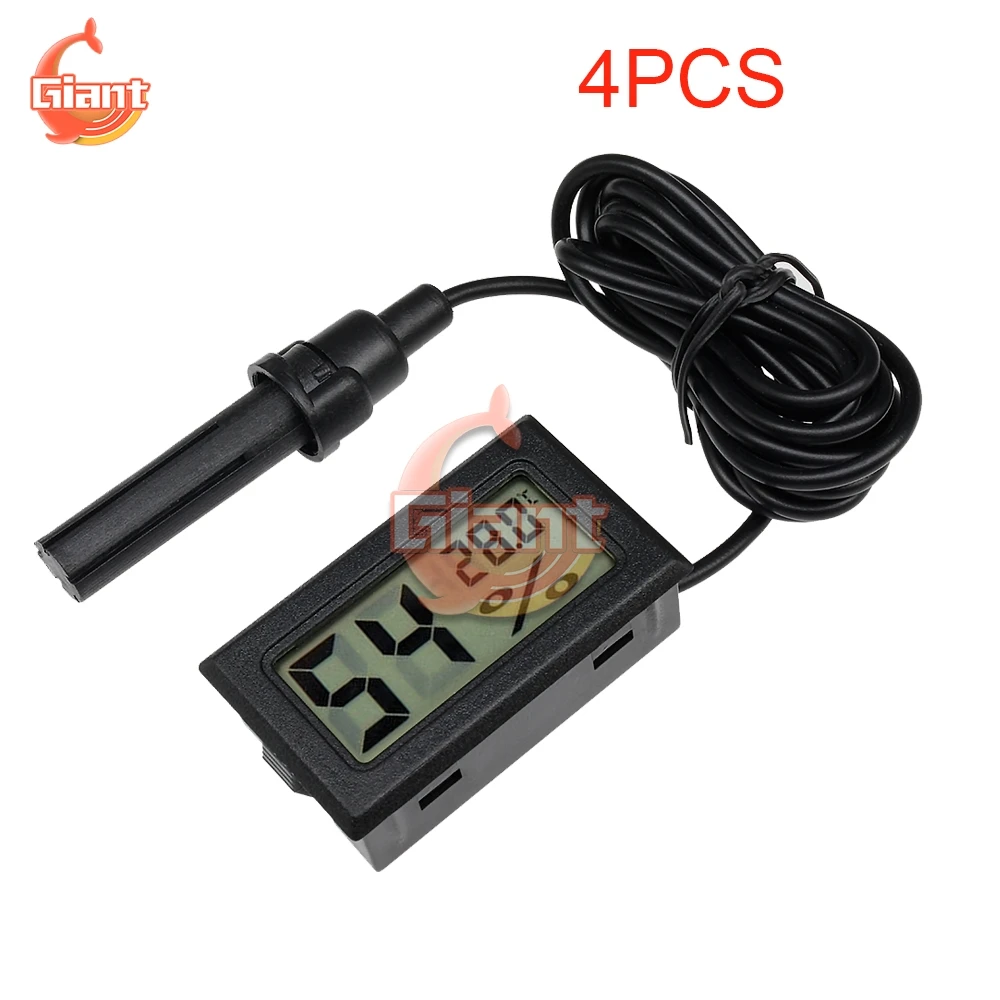 

4PCS Mini LCD Digital Humidity Meter Thermometer Hygrometer Sensor Temperature Gauge Convenient Refrigerator Monitoring Indoor