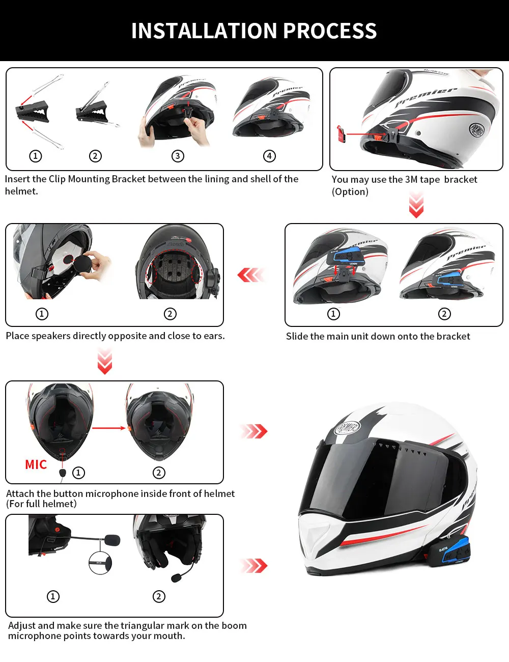 Lexin Bluetooth moto rcycle шлем гарнитуры домофон мото FM радио 4 способа intercomunicadores de casco moto intercomunicador B4FM