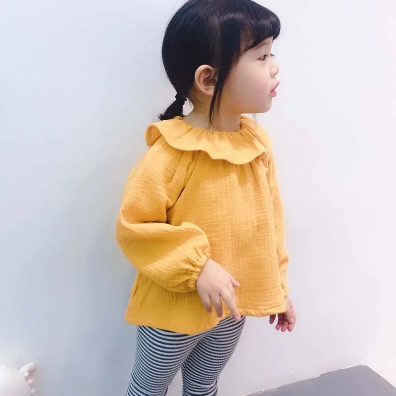 

ZR-Spring Autumn Casual Fashion Baby Girl Polka Dot Printing Long Sleeve Shirt Kids Blouse