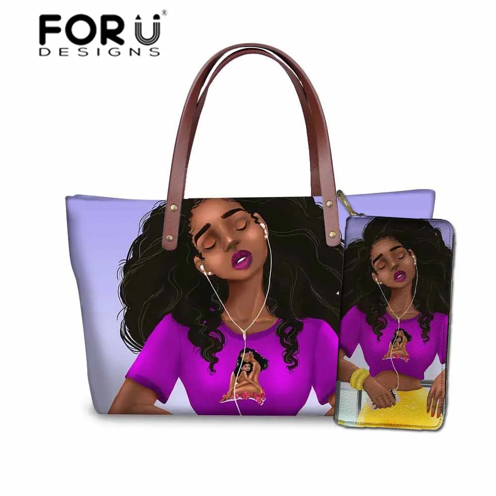 FORUDESIGNS женские сумки для пляжа черный художественный Африканский принт девочек