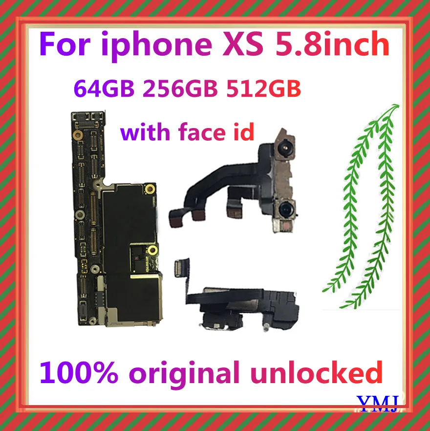 

Материнская плата для iPhone XS, 64 ГБ, 256 ГБ, 512 ГБ, бесплатный icloud, оригинальная разблокировка с/без Face ID, полные чипы, тестовая логическая плата, п...