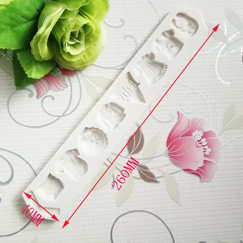 

1pc Baby clothes Lace cake mold fondant mold cake decorating tools silicone mould DIY cake baking Tools FTM1583