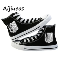 anime attack on titan fashion high top boots for men kids girls wings of freedom cosplay casual outdoo canvas shoes
