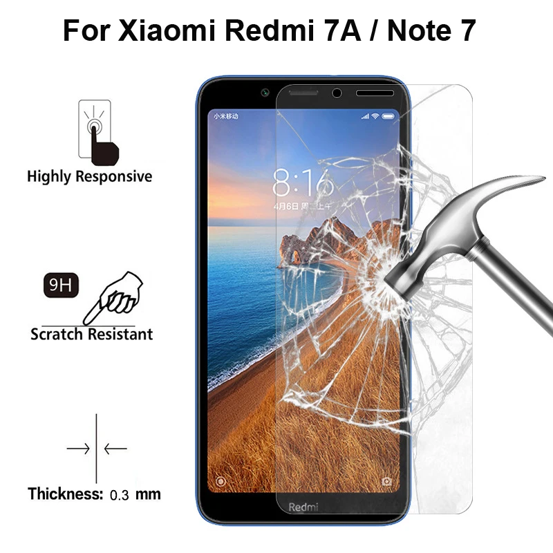 2 шт. закаленное стекло для Xiaomi Redmi 7A HD защитная пленка телефона Защитное Note 7|screen