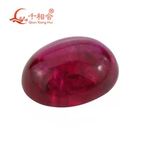 oval shape flat back cabochon artificial red ruby including minor cracks and inclusions corundum loose gem stone
