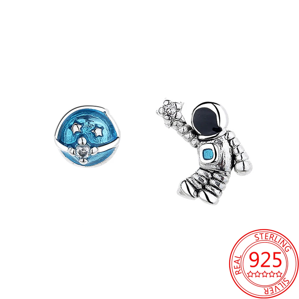 

2021 New Trendy 925 Sterling Silver Astronaunt Starry Sky Series Cute Earrings for Women Jewelry