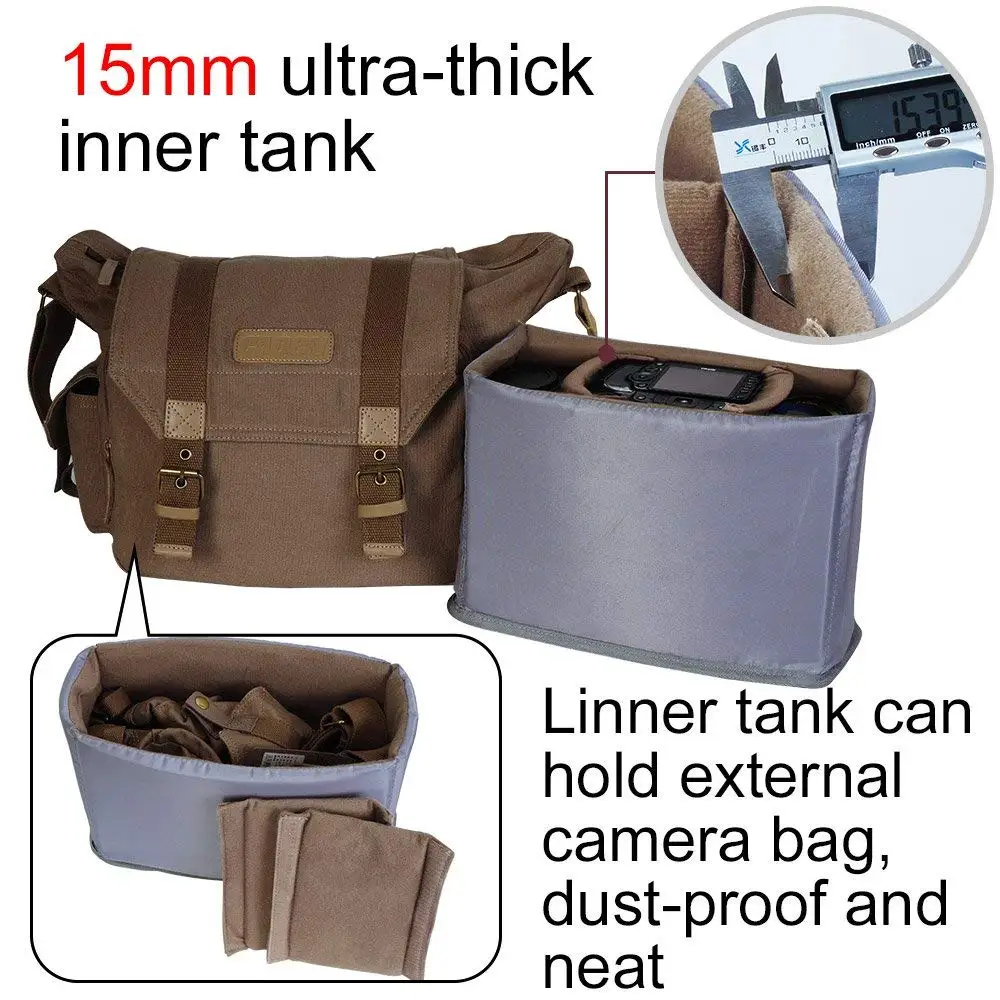 dslr camera shoulder bag canvas camera backpack outdoor photo video travel camera protective case for canon nikon sony pentax1 free global shipping