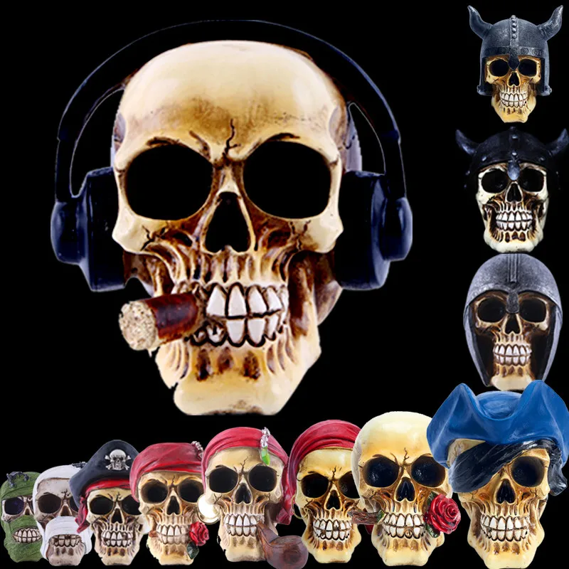 Статуи для Хэллоуина Африка домашний декор череп украшения смола Череп собирает