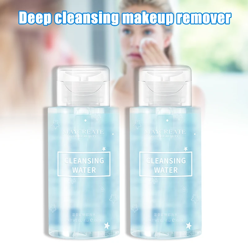 

300ml Gentle Deep Cleansing Makeup Remover Multifunction Press Style Cleansing Water STTX889