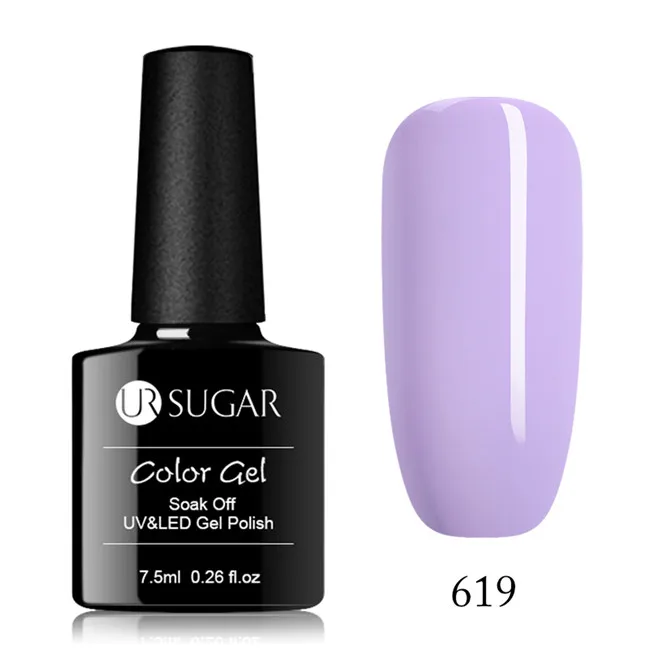 Ur Sugar 1 флакон, 7,5 мл, замачиваемый цвет, чистый цвет для ногтей, УФ Гель-лак для ногтей, замачиваемый УФ-Гель-лак - Цвет: 619
