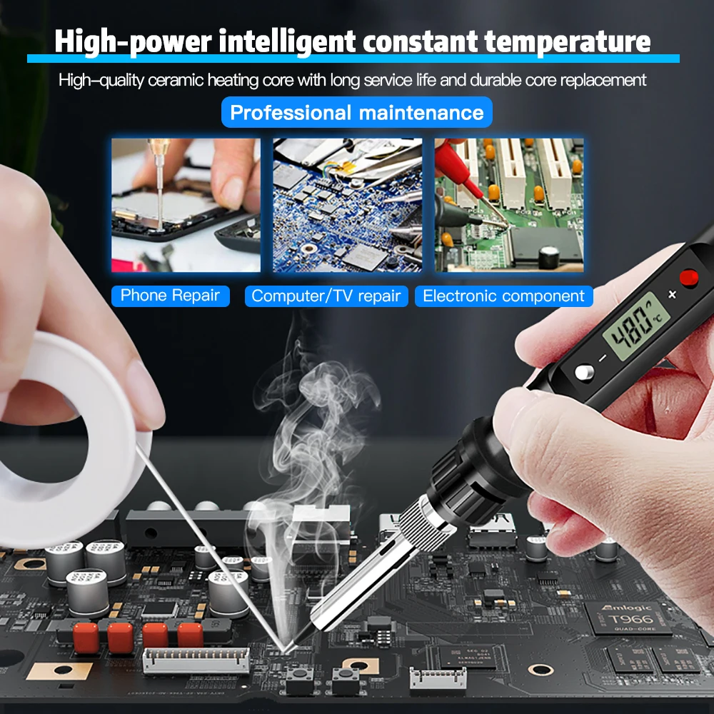 

220V 80W LCD Electric Soldering Iron 110V Adjustable Temperature Solder Iron Rework Station Accessories 180 to 480 Celsius