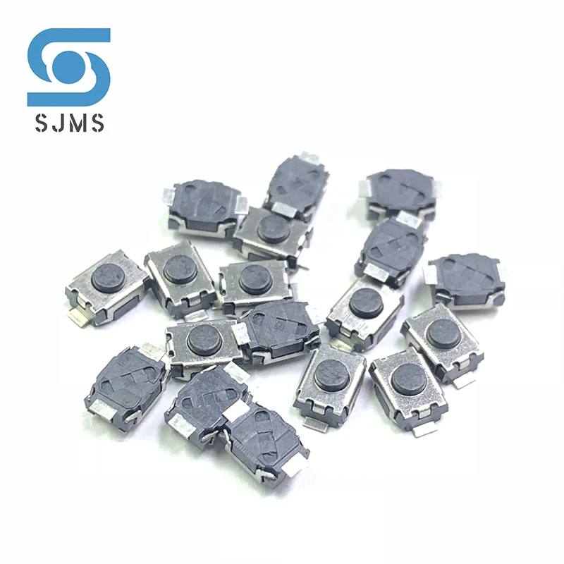 

50pcs 3*4*2 SMD 2 Pin Switch Turtle Tact Switch 3x4x2 mm 2 Feet Stand Upright With Out Pillars mini - Micro Touch Switch Button