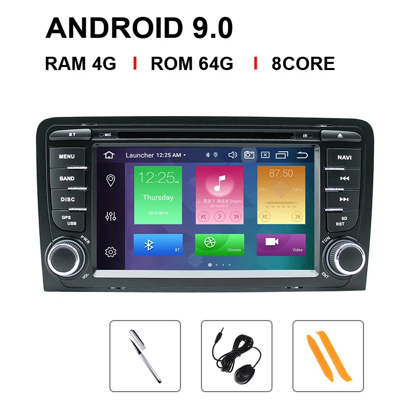 64 GB 8 ядерный ips DSP 2 din Android 9 автомобильный DVD мультимедиа для Audi A3 8P S3 RS3 Sportback навигация gps Радио Стерео головное устройство 4 Гб+ 64 ГБ - Цвет: 64 GB