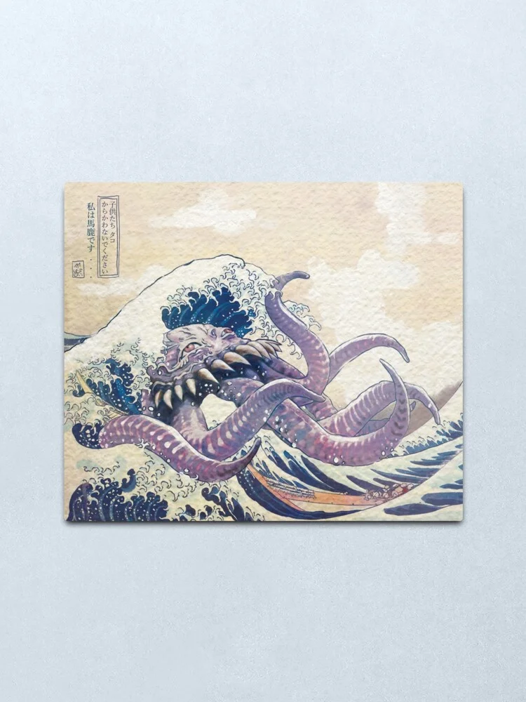 

The Great Ultros Off Kanagawa, металлическая печать, настенный Декор для дома, жестяная вывеска, металлическая Настенная картина, винтажный фермерский д...