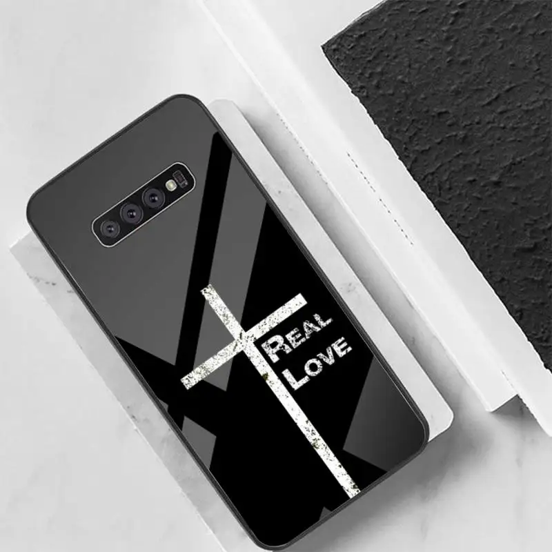 

Bible Jesus Christ Christian Cross Back Cover For Samsung Cases S20 Plus S10 NOTE 8 9 10 10PRO Tempered Glass Soft Silicone Edge