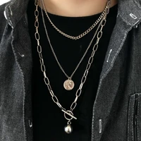 ins harajuku style street hip hop multi layer men women trendy personalized necklace creative simple necklace