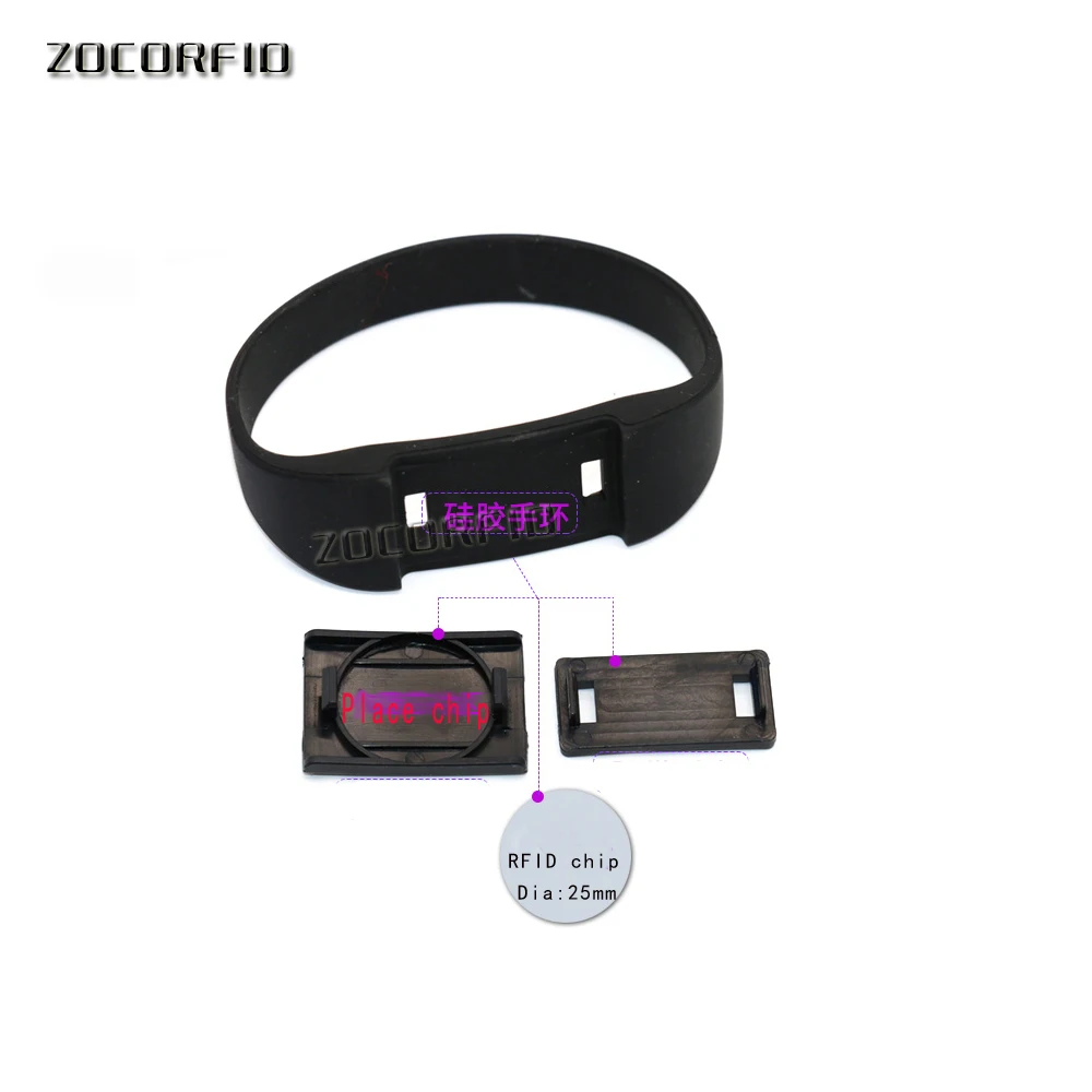 125KHZ T5577/EM4305 Rewritable RFID Bracelet Silicone Wristband Watch Copy Clone Blank Card In Access Control | Безопасность и