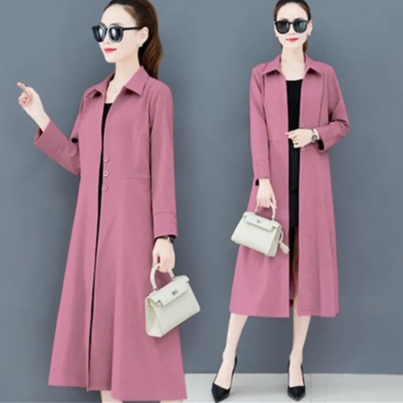 

Femmed Trench Coat Female 20201 New Spring Autumn Korean Fashion All-Match Temperament Mid-Length Windbreaker Overcoat A631