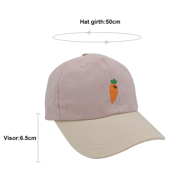 Детская Солнцезащитная шапка милая бейсболка с вышитым рисунком моркови летние