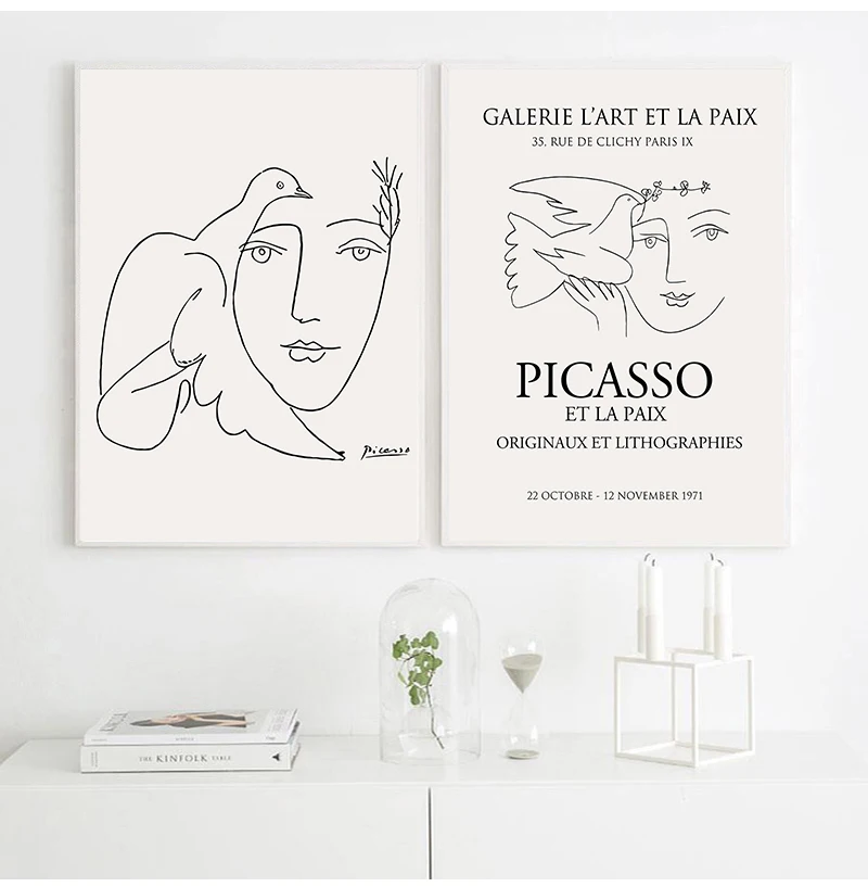 Картина на холсте Picasso Matisse Girl Bird Line для рисования настенные постеры и принты в
