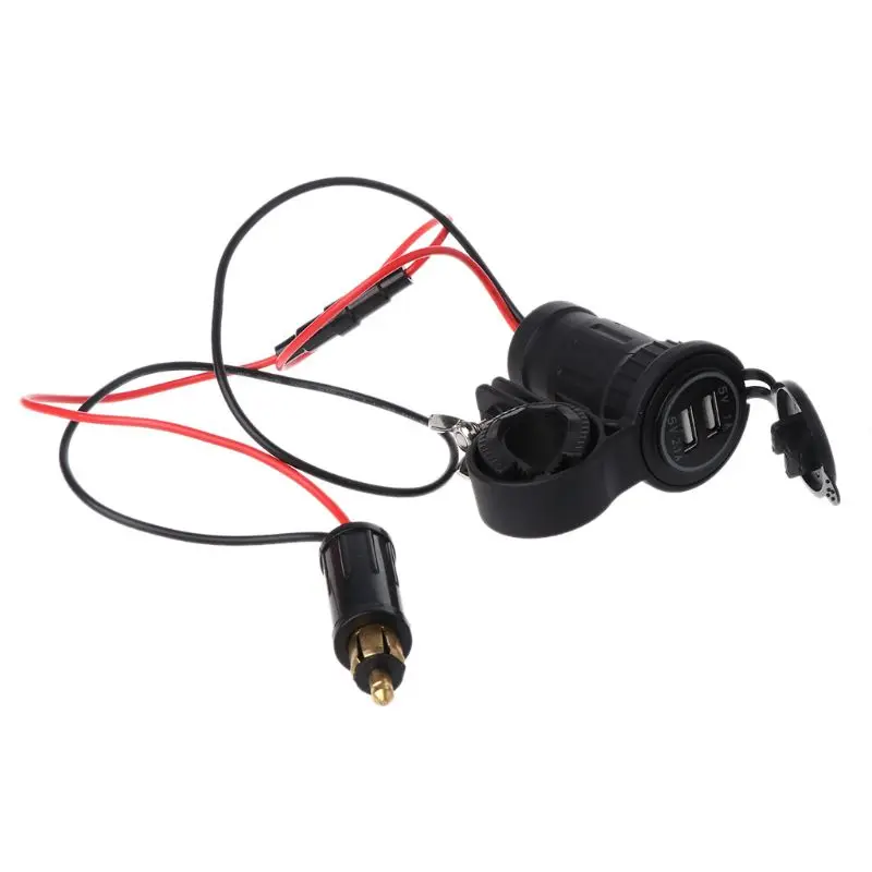 2.1A Dual USB мотоцикл руль сигареты светильник er разъем для BMW Hella/DIN вилка мотоцикла