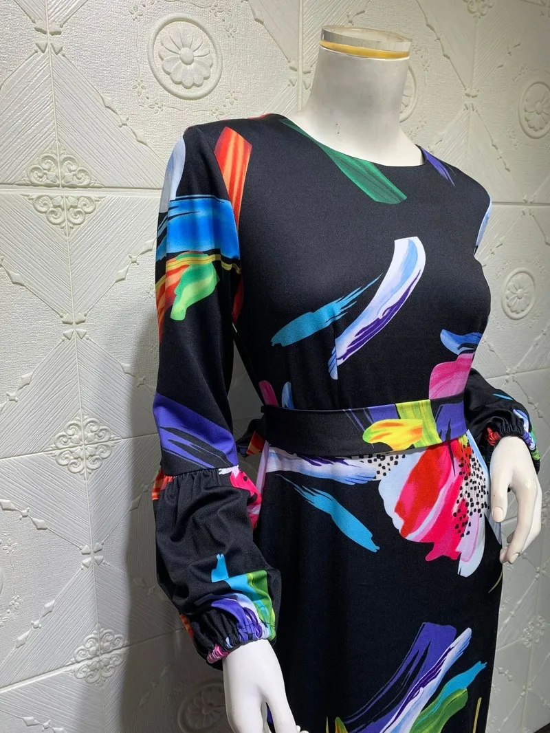 Весенне осенняя одежда с длинными рукавами в африканском стиле Длинные платья