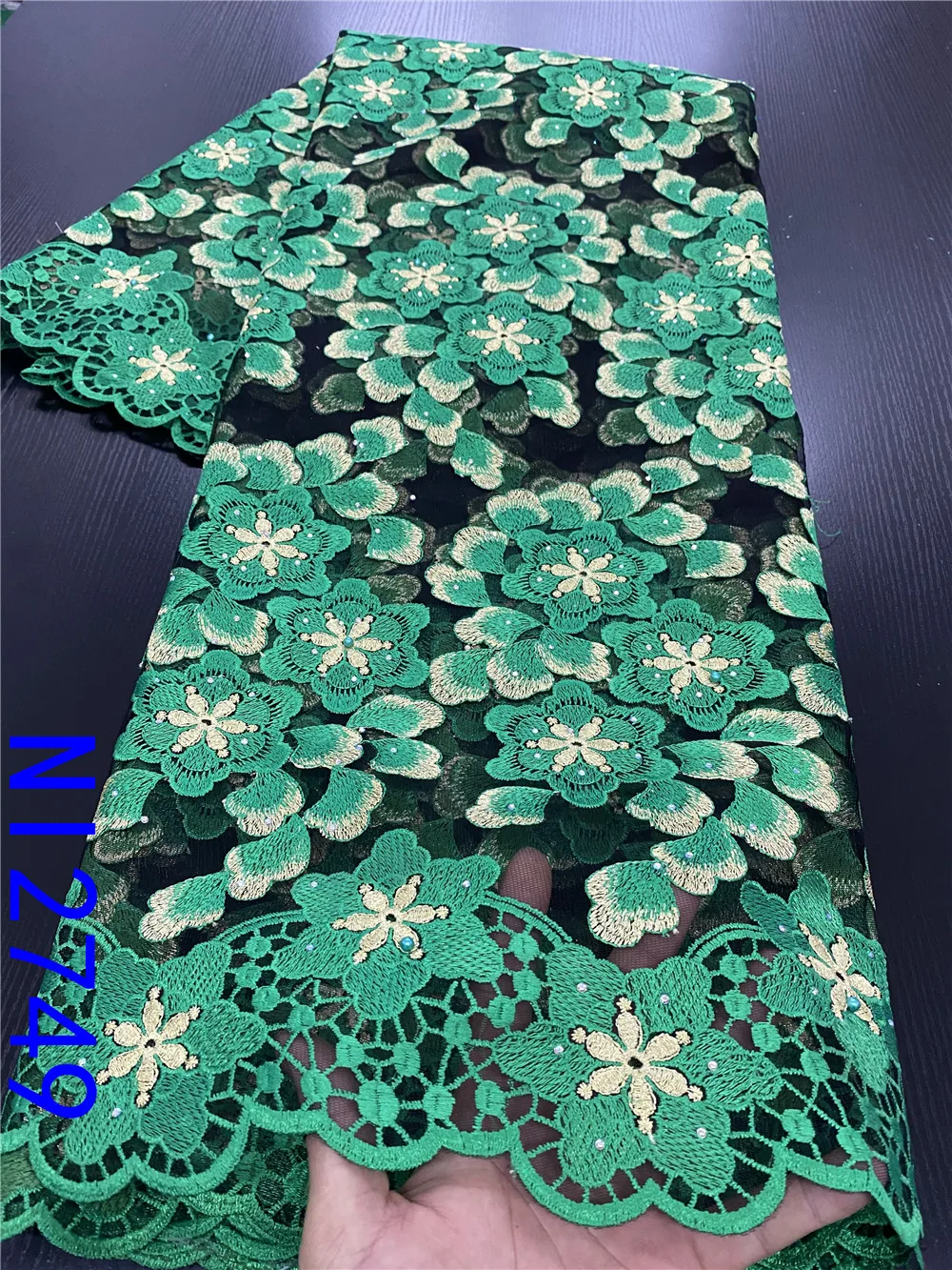 NIAI вышитые бархатные кружевные ткани высокого качества Африканские кружева с