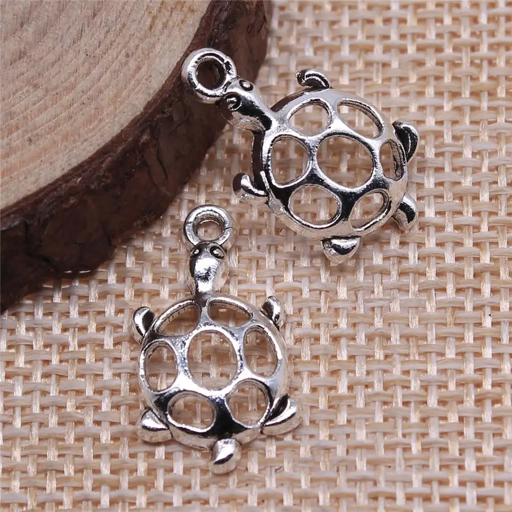 

20Pcs 22x12mm Antique Silver Color Hollow Turtle Charms For DIY Bracelet Necklace Jewelry Making