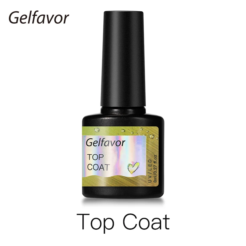 

Гель-лак для ногтей Gelfavor, верхнее и Базовое покрытие, прозрачный стойкий маникюрный УФ-праймер, Гель-лак для нейл-арта дизайн
