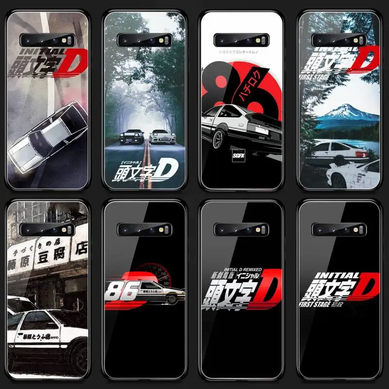Автомобильный чехол для телефона Amine INITIAL D AE86 закаленное стекло Samsung S20 21 30 Plus ultra S7