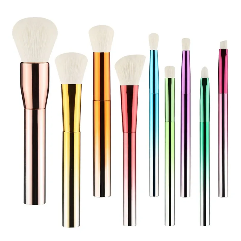 

9pcs Gradient Makeup Brushes Set Soft Multipurpose Portable for Eyeshadow Blush Liquid Powder Cream