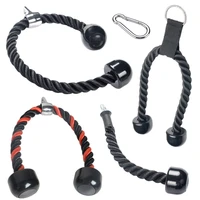 fitness lat pulldown triceps rope push up pully cable machine attachment heavy duty grip cord for gym home rowing weight exercis