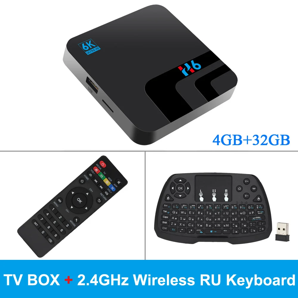 Box add RU Keyboard H6 Android 9,0 Смарт ТВ приставка 4 ГБ/32 ГБ 2,4G WiFi приставка Allwinner H6 UHD 4K медиаплеер 6K HDR 100M USB3.0 H.265 VP9 - Цвет: Box add RU Keyboard