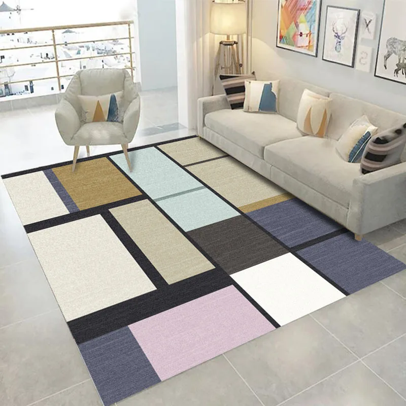 

Nordic Simple Carpet Living Room Sofa Coffee Table Blanket Bedside Bed Mat Floor Bedroom Slip Rug Kids Playing Print Mat