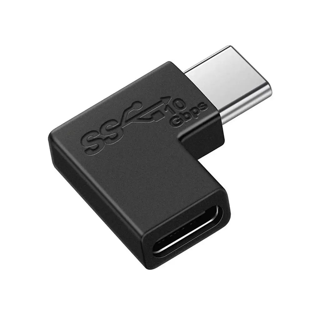 Адаптер USB Type C под прямым углом 90 градусов для смартфона, ноутбука, скорость быстрой зарядки 10GBbps