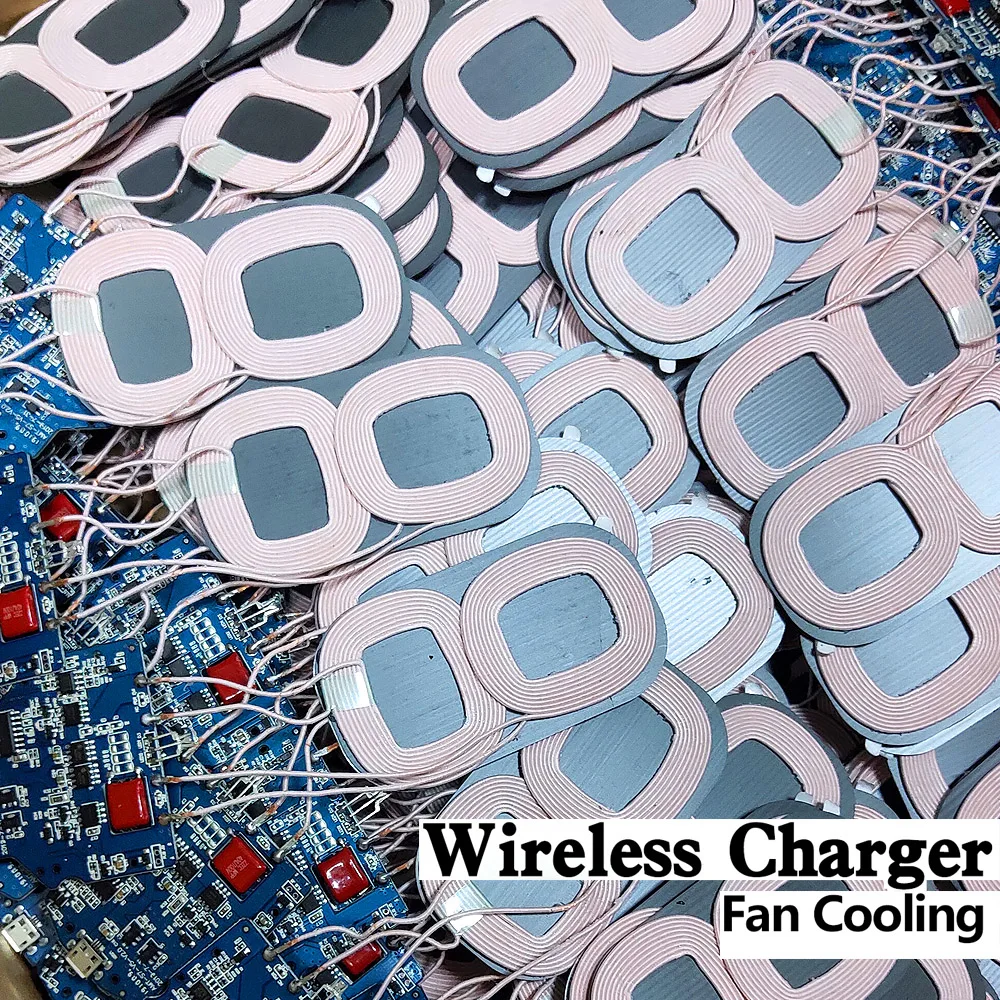 10w qi fast wireless charger pcba for iphone 13 2 coils wireless quick charger pcba for samsung s20 free global shipping