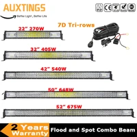 22 32 42 50 52 in led work light bar offroad car lightbar with wire cable flood spot combo beam 7d 270w 675w 4x4 boat suv atv
