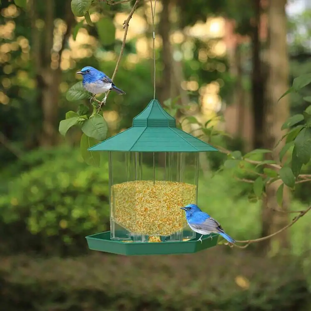 

New Hot Wild Bird Feeder Outdoor Bird Feeders Food Container Hanging Gazebo Bird Feeder For Garden Decoration CD