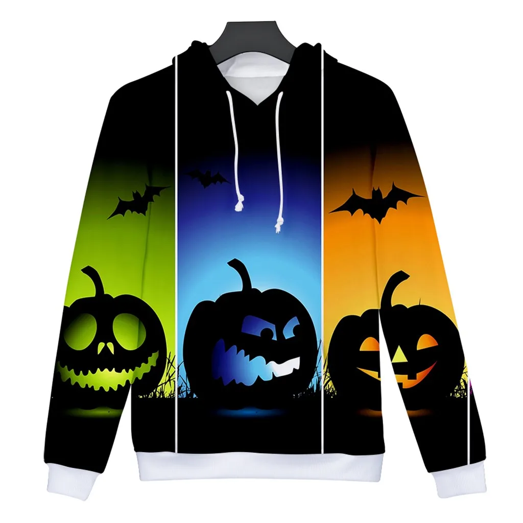 3D Хэллоуин печатных женщин негабаритных толстовки с длинным рукавом Спортивные
