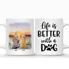 Персонализированные кружки, кофейная кружка для влюбленных девочек и собак, чашка, подарок для домашних животных, сделай сам, жизнь на заказ, лучше с собакой, 1115 унции RR2022
