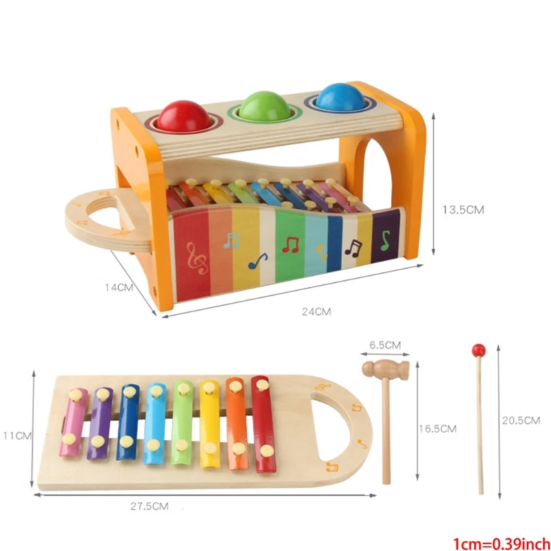 

Colorful 3-Knocking Piano Station Percussion Toy Toddler Musical Instruments for Boys Girls Kids Hand Coordination
