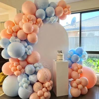 90pcs macaron orange balloon garland arch kit pastel blue latex balloons for wedding baby shower birthday party decoration
