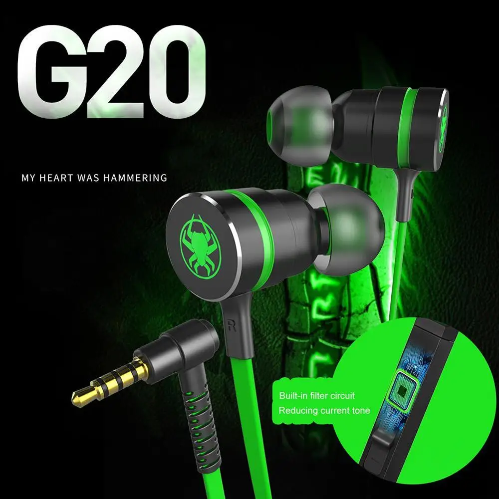 

Small Hammerhead G20 Earphone PUBG Game In-ear Headsets With Microphone Wired Magnetic Noise Isolation Stereo PK hammerh v2 pro