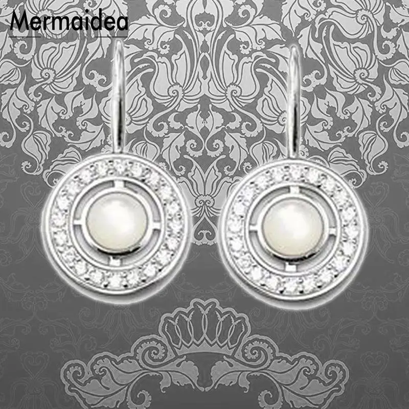 Круглые серьги подвески с лебедем на шею модные ювелирные украшения цирконием