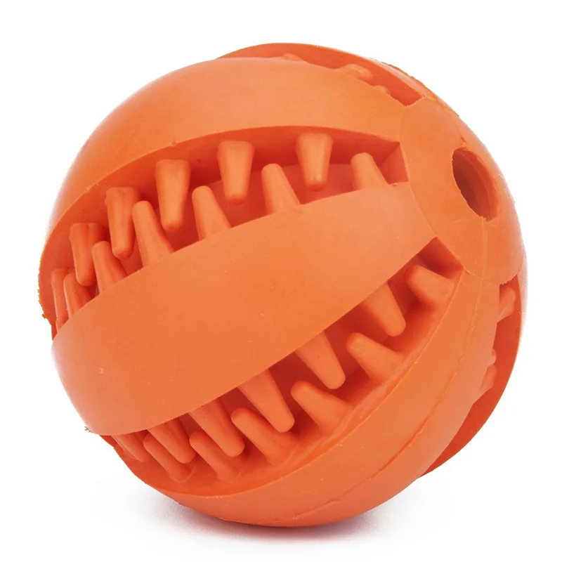 Orange Мягкая собака игрушка, резиновый мяч для жевательная игрушка для собаки интерактивные еластикты мячи для животных чистка зубов шар Еда игрушка-диспенсер - Цвет: Orange