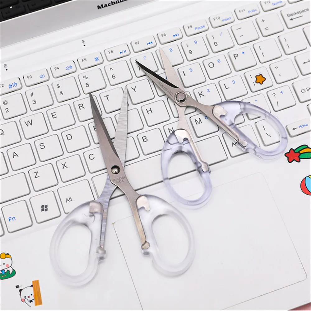 

Прозрачные ножницы в стиле Ins для рукоделия, портативные ножницы для бумаги резак многофункциональный нож, режущие инструменты, офисные при...